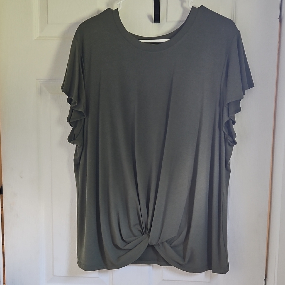 Elegant Olive Green Women's Top